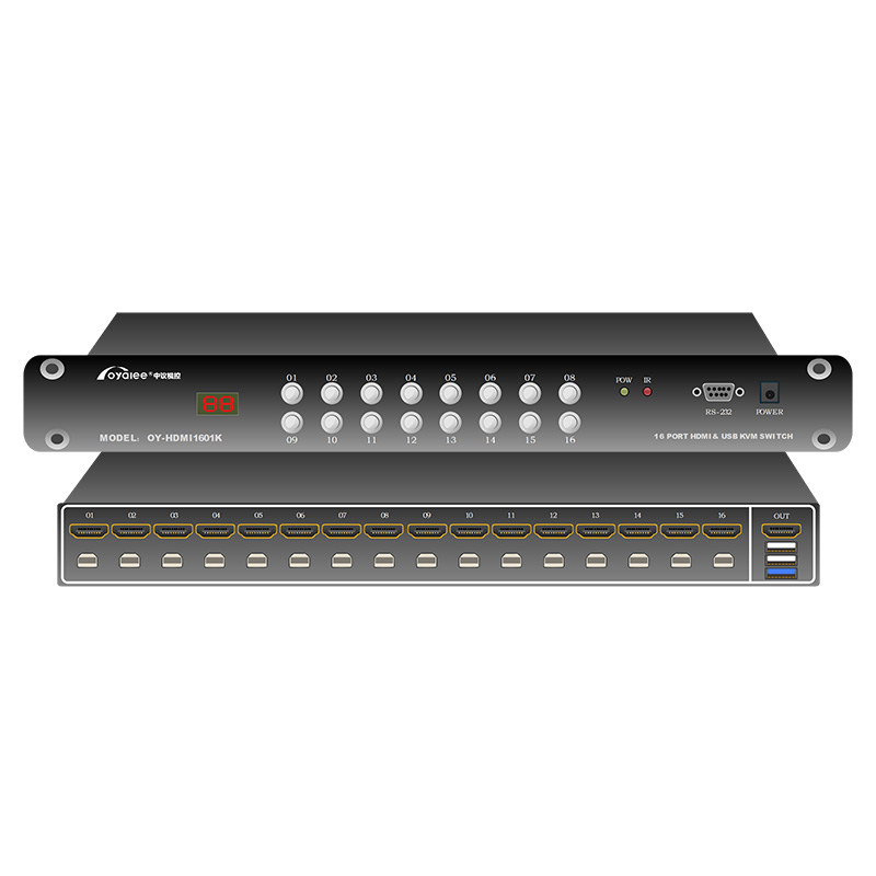 HDMI带KVM切换器16进1出OY-HDM1601K